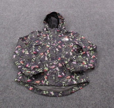 North Face Jacket Girls M 10 Black Floral Outdoors Hiking Rain Lightweight Lined Girls' Raincoat price