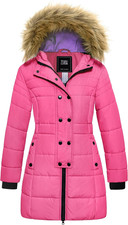 Girls' Long Winter Coat Waterproof Warm Puffer Jacket Hooded Snow Parka Girls' Raincoat price