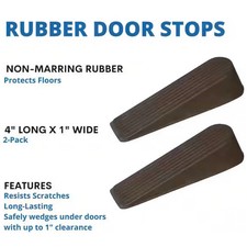 Brown Rubber Door Stops (2 per Pack) Door Stopper price
