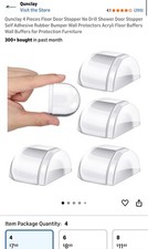 4 Pieces Floor Door Stopper No Drill Shower Door Stopper Self Adhesive Rubber Bu Door Stopper price