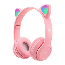 P47 Wireless Cat Ear Headphones Bluetooth 5.3 LED Stereo Headset for Kids & Gami Kids' Headphones price