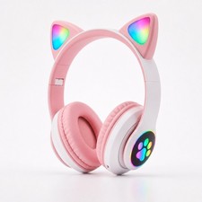 Kids Wireless Bluetooth Cat Ear Headphones LED Light Over Ear Headset Kids' Headphones price