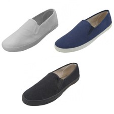 Mens Canvas Loafers Sneakers Slip On Fashion Twin Gore Boat Deck Shoes Size:6-13 Sneakers price