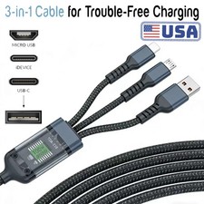 3 in 1 Fast USB Charging Cable Universal Multi Function Cell Phone Charger Cord Mobile Phone Cable price