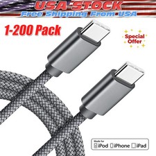 60W USB-C to USB-C Cable Fast Charger lot PD Nylon Cord For iPhone 16 Samsung Mobile Phone Cable price