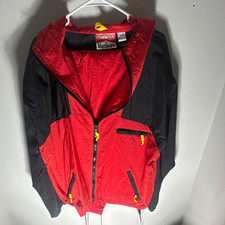 Marlboro Men’s L Red/Black Colorblock Windbreaker Full Set  Zip Hooded Men's Coat price