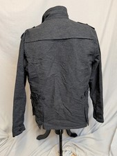 Kane & Unke Jacket Mens Large Gray Military Utility Modern Blazer Moto Style Men's Coat price
