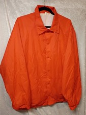 Men's Orange Nylon Button-Front Lightweight Windbreaker Jacket XXL Short Men's Coat price