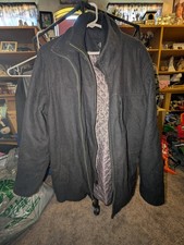 Calvin Klein Mens Bomber Jacket Size L Gray Wool Blend Full Double Zip Car Coat Men's Coat price
