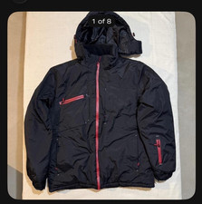 Truppa Men's Hooded Insulated Puffer Jacket Full Zip Black Red XXL Men's Coat price