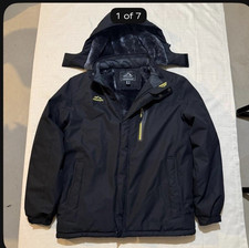 Outdoor Jacket Men's Black Hooded Full Zip Fleece Lined Water-Resistant M Men's Coat price