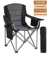 KFFKFF Oversized Camping Chair 450lbs Foldable Outdoor Chair Cooler Bag Camping Chair price
