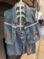 Disney Mickey & Minnie Mouse Girls Blue Sleeveless Denim Jacket Vest Size 6 Girls' Vest price