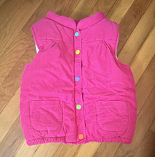 Carter's Girls Pink Corduroy Puffer Vest Size 6 Snap Closure Lined Pockets Girls' Vest price