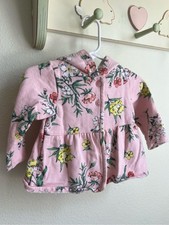 Carter's Pink Floral Hooded Jacket with Yellow & Green Accents Girls' Vest price