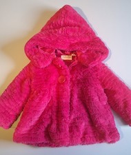 Pistachio Girls Pink Hooded Faux Fur Coat Button Closure Size 18M Girls' Vest price