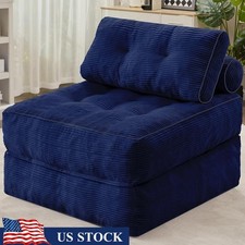 Convertible Futon Sofa Bed Plush Corduroy Folding Chair W/ Lumbar Pillow New Sofa Bed price