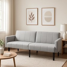 75.5" 3-Seater Sleeper Soft Linen Sofa Bed Convertible Futon Sofa Couch Lounge Sofa Bed price