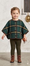 Jamie & Jack 2T Riding Lesson Poncho Green Plaid Tartan Windowpane Girls' Poncho price