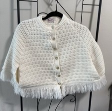 Vintage Girls Blue Bird poncho ( one Size)  Off White Girls' Poncho price