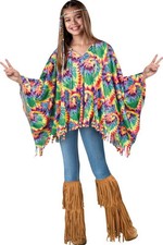 Tie-Dye Hippie Child Poncho Girls' Poncho price