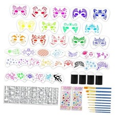 58 Pieces Face Paint Stencils and Brushes Kit, Incledes 36 Reusable Facial Face & Finger Paint price