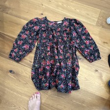 Cat & Jack Girls Black Multicolor Floral Ruffle Round Neck Dress M (7/8) Girls' Tunic price
