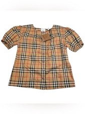 NWT Burberry Blouse Girl's Size 12 Years Beige Plaid Short Sleeve Tunic Preppy Girls' Tunic price