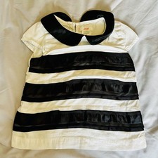 Joe Fresh Toddler Girls Black and White Striped Short Sleeve Dress with Peter Pa Girls' Tunic price