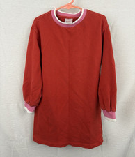 Hanna Andersson Girls Sweater Dress US 5 Red Pink White Crew Neck Long Sleeve Girls' Tunic price