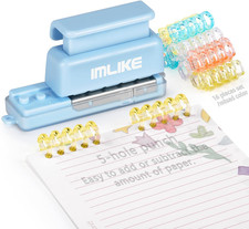 Mini 5-Hole Binding Machine - IMLIKE 5 Holes Binding Machine with 16 Loose-Leaf Binding Machine price