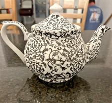 Vintage Darice Black and White Floral Decorated Tea Pot Tea / Teapot Sets price