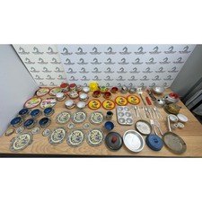 Vintage Toy Kitchen Tea Set Lot Tin Litho Blue Willow Aluminum Mid Century 75pc Tea / Teapot Sets price