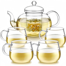 1000Ml Glass Teapot with Infuser And 4 Cups,Detachable Infuser Tea / Teapot Sets price