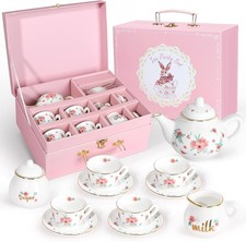 Porcelain Tea Set for Girls, Tea Party Set for Little Girls, Kids Tea Set Kitche Tea / Teapot Sets price