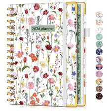 2026 Hardcover Weekly Monthly Planner A5 Spiral Agenda Wildflower Cover Planner price
