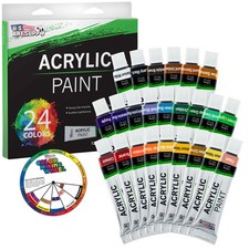Professional 24 Color Art Acrylic Paint Set, 12ml Tubes, Artist Student Painting Painting Supplies price