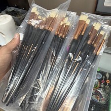 Random Pack of Utrecht Paint Brushes Round or Flat Your Choice Brand New Painting Supplies price