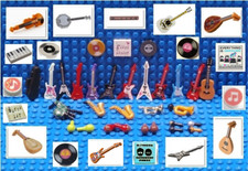 LEGO MUSIC SHOP ~ Minifigure Instruments Guitar Violin Saxophone Banjo Lute NEW Musical Instrument Accessories price