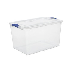 (Pack of 1) Stackable Plastic Tote Box Storage Containers Bin 66 Quart, Storage Storage Containers price