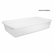 Sterilite 41 Quart Storage Box, Clear Plastic Storage Bin with Snap-on Lid. Storage Containers price