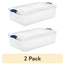 (2 pack) Sterilite 32 Quart Medium Latching Storage Bin, Clear Plastic Storage Storage Containers price