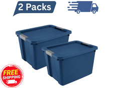 2 x Large Storage Bin, 20 Gallon Plastic Storage Container with Latch Lid, Blue Storage Containers price