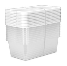 Sterilite 6 Qt Clear Storage Bin, Snap-on White Lid, 10-Pack, Stackable Plastic Storage Containers price