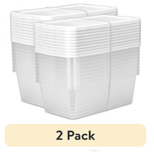 Sterilite 6 Qt Clear Storage Bin, Snap-on White Lid, 20-Pack, Stackable Plastic Storage Containers price