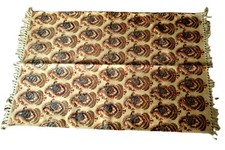 Vintage Unbranded Woven Cotton Rug Tan Floral Medium-Sized Turkish Style Rug Turkish-Style Toilet price