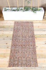 Turkish 2,5x5,7 ft Rug, Small Vintage Rug, Brown Blue Floral Rug Turkish-Style Toilet price