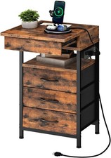 Nightstand with Charging Station Fabric Drawer End Table Hidden Office Nightstand price