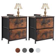 2Pcs Nightstand End Table Side Table with 2 Fabric Drawers Bedside Table Bedroom Office Nightstand price