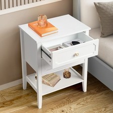 Small Side TableTall 28" with Bottom Shelf for Living Room Home Office White Office Nightstand price